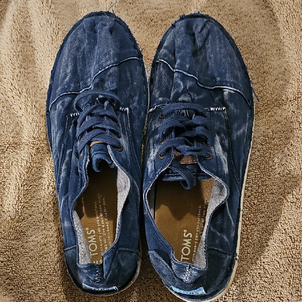 NWOT TOMS Men's Blue Casual Shoes, Sz 10.5